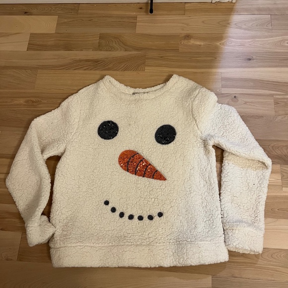 Chance or Fate Sherpa snowman Christmas sweater - Picture 2 of 3